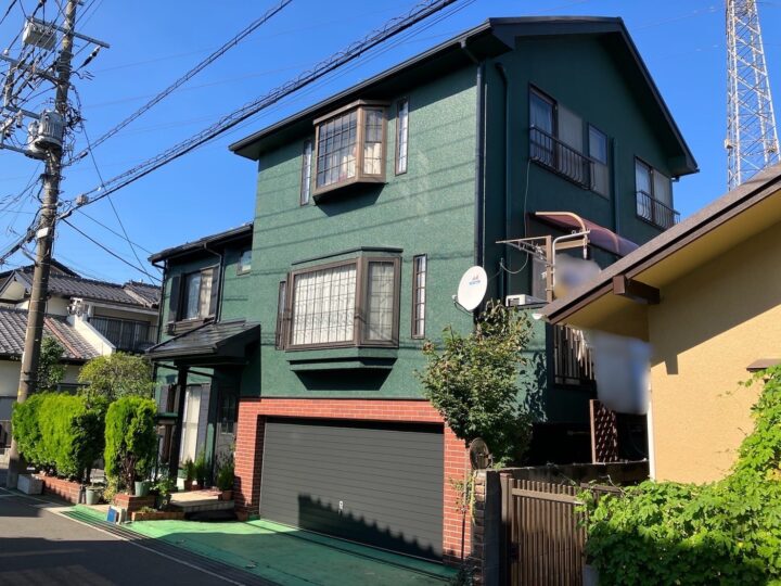 川口市 リフォーム補助金 I様邸　助成金活用で再び外壁を鮮やかな緑に！　　