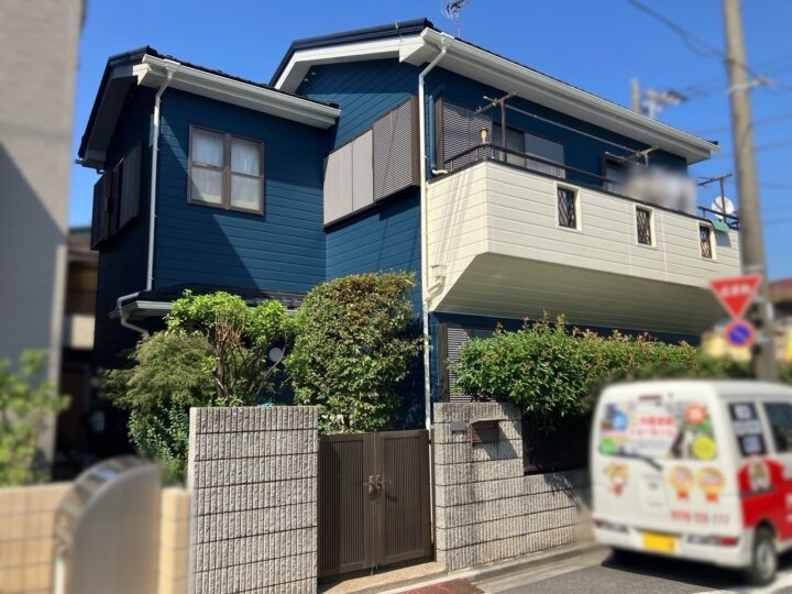 川口市　リフォーム補助金　N様邸　マウンテンブルーが映えるお洒落なツートンカラーのお住まいに！