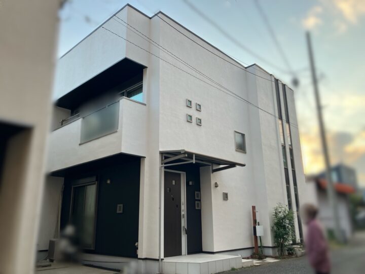 川口市　リフォーム補助金　W様邸　経年によるくすみをリセットし、クールホワイトの透明感ある色合いで明るく上質な外観へ！